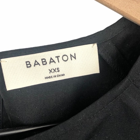 New Aritzia Babaton Niki poplin blouse black xxs - Picture 4 of 4